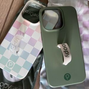 Loopy Case Sage Green and Iredescent Phone Case Set